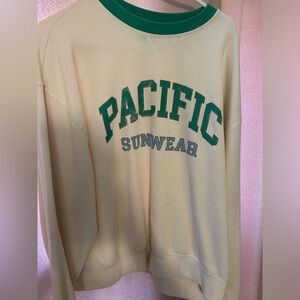 PacSun Green and Cream Sweatshirt